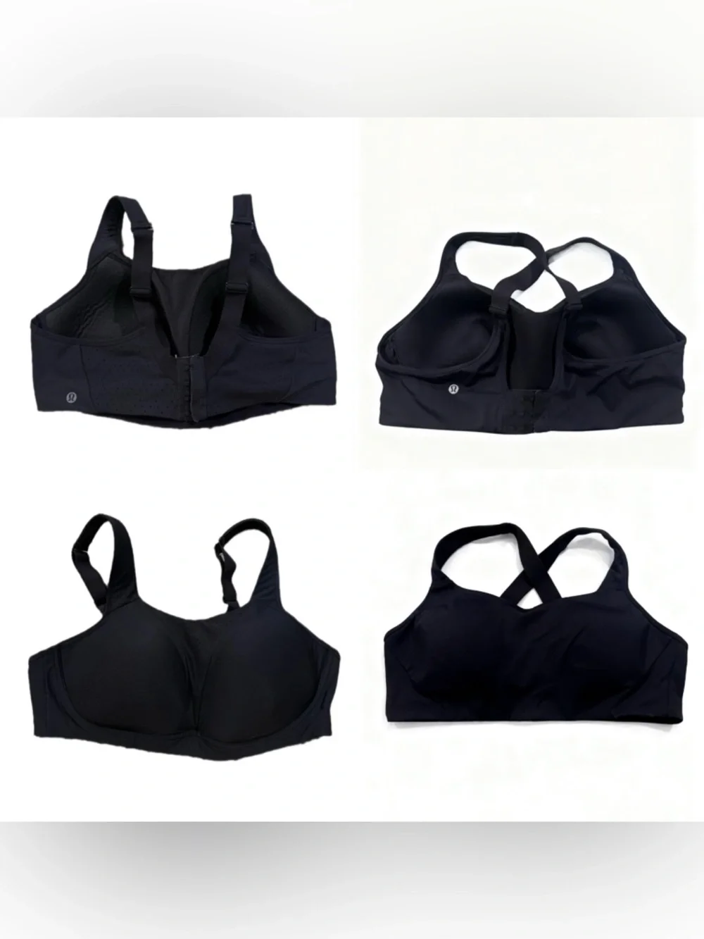 Lululemon High Impact Sports Bra Bundle lot 2 Bras – Size 42D – Black